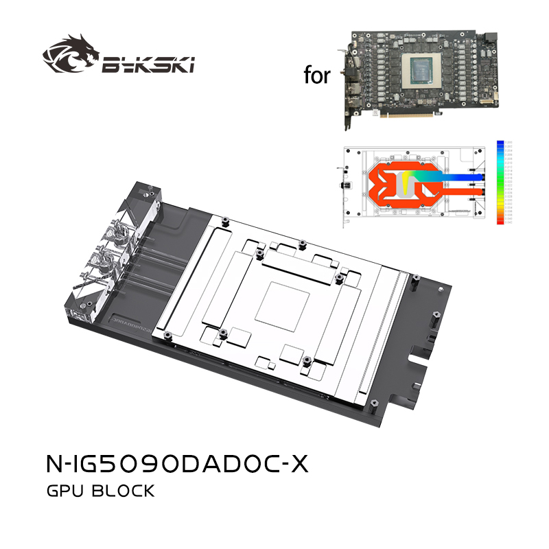 Rtx 5090 32Gb - Bykski N-IG5090DADOC-X bloc GPU pour coloré