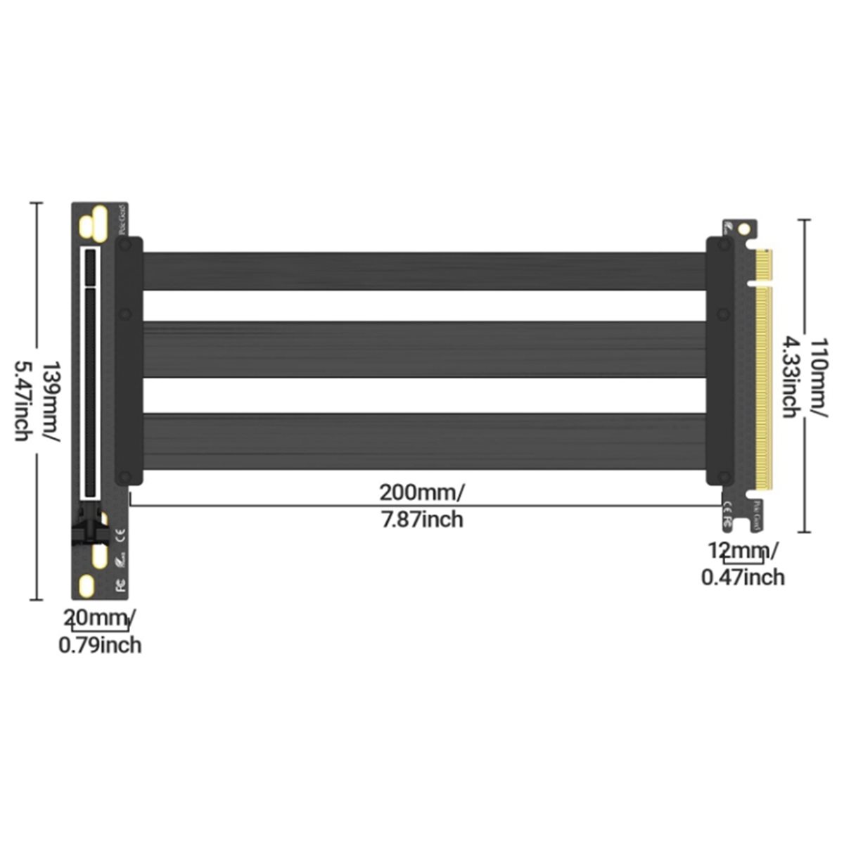 Pcie 5.0 Gpu Riser Cable - Câble Riser PCIe 5.0 pour Montage