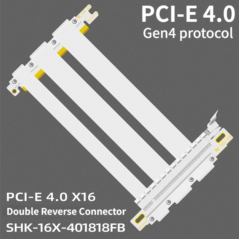 Itx Gpu Riser Pcie 4.0 16X - Câble de connexion double inversé PCI