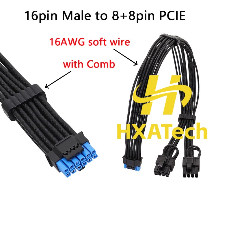 Dual 8Pin To 16Pin 12Vhpwr Cable - HXATech-Colorful Câble d'alimentation pour carte vidéo