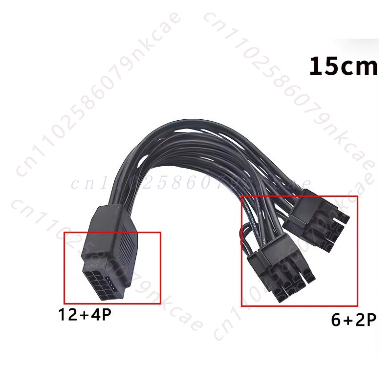 Dual 8Pin To 16Pin 12Vhpwr Cable - Câble d'alimentation PCIe GPU 12VHPWR 16