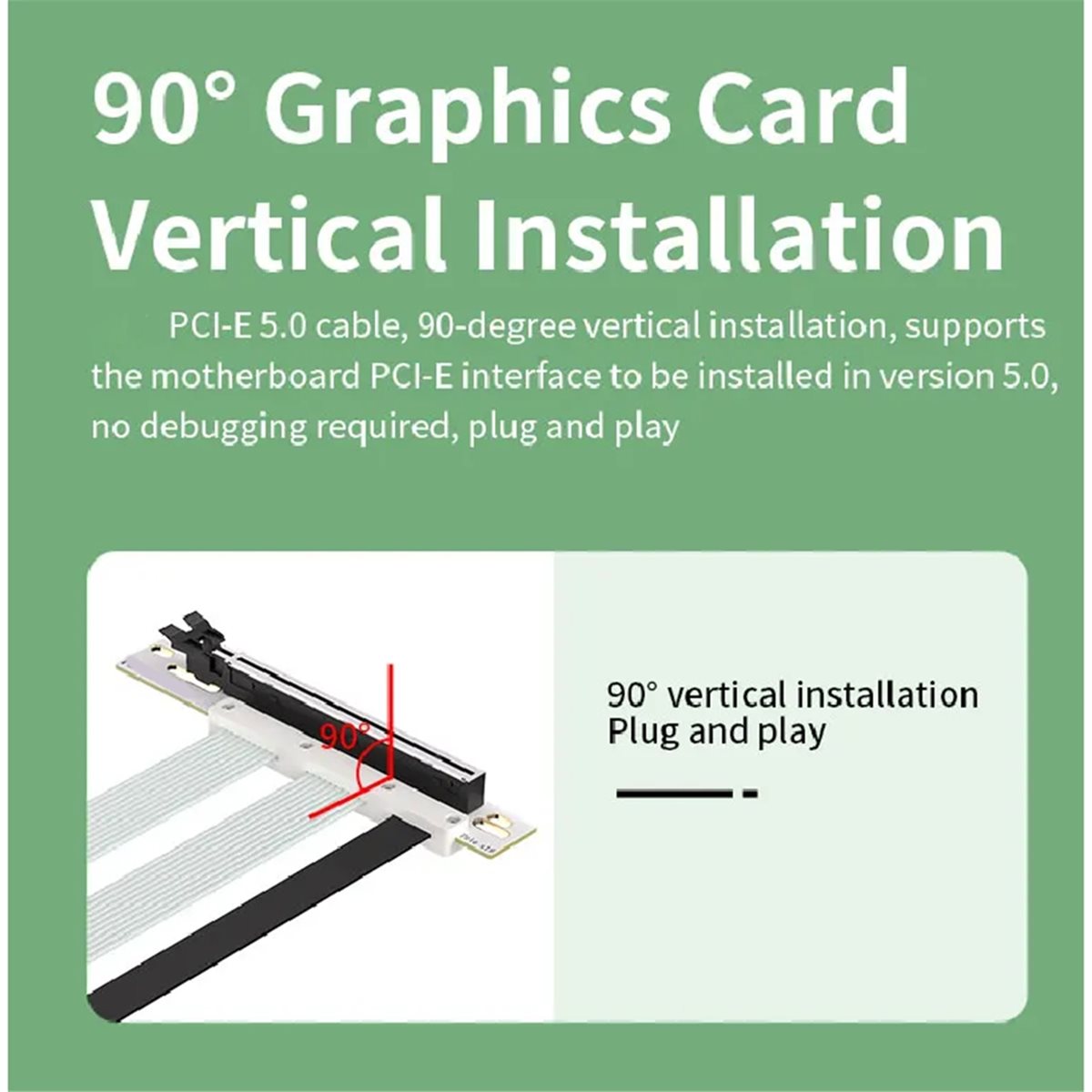 Nouveau câble d'extension de c - Pcie 5.0 Gpu Riser Cable avis et prix